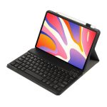 Tok álló, bőr hatású (FLIP, bluetooth billentyűzet, asztali tartó, QWERTY, angol nyelvű, ceruza tartó) FEKETE