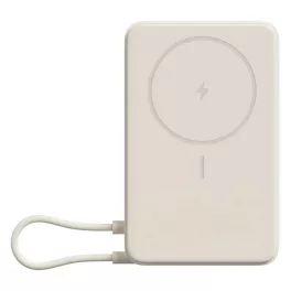   XIAOMI vésztöltő Type-C aljzat (10000mAh, 33W, gyorstöltő, wireless, mágneses, kitámasztó, LED jelzés) BÉZS