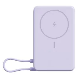   XIAOMI vésztöltő Type-C aljzat (10000mAh, 33W, gyorstöltő, wireless, mágneses, kitámasztó, LED jelzés) LILA