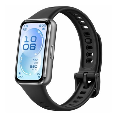 HUAWEI BAND 11 okoskarkötő (alumínium keret, aktivitásmérő, pulzusmérő, hívásjelzés, vízálló, szilikon szíj) FEKETE
