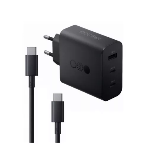 CMF BY NOTHING hálózati töltő USB+2 Type-C aljzat (100W, GaN, PD gyorstöltő + Type-C kábel) SÖTÉTSZÜRKE