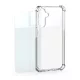 Designed for SAMSUNG műanyag telefonvédő (ütésállóság, légpárnás sarok + képernyővédő üveg) ÁTLÁTSZÓ
