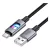 HOCO U144 adatkábel (USB - Type-C, 3A, cipőfűző, LED jelzés, 120cm) FEKETE