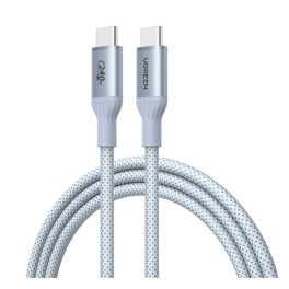   UGREEN L534 adatkábel (Type-C - Type-C, 240W, PD gyorstöltő, cipőfűző, 100cm) EZÜST