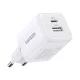 UGREEN X514 hálózati töltő USB+Type-C aljzat (20W, GaN, PD gyorstöltő) FEHÉR
