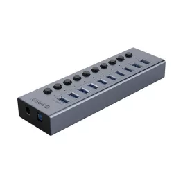   ORICO BT2U3-10AB Type-C HUB 10in1 (elosztó, 10 USB aljzat, 4A, 100cm) VILÁGOSSZÜRKE