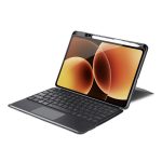 DUX DUCIS DK bluetooth billentyűzet + touch pad (Type-C aljzat, mágneses, asztali tartó, QWERTY) FEKETE