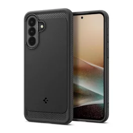   SPIGEN RUGGED ARMOR szilikon telefonvédő (ütésállóság, légpárnás sarok, karbon minta) FEKETE