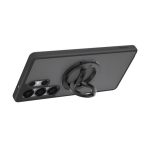 SPIGEN tartógyűrű (mágneses, telefon tartó, kitámasztó, MagSafe, karbon minta) FEKETE