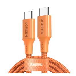   UGREEN L502 adatkábel (Type-C - Type-C, 100W, PD gyorstöltő 3.0, cipőfűző, 100cm) NARANCSSÁRGA