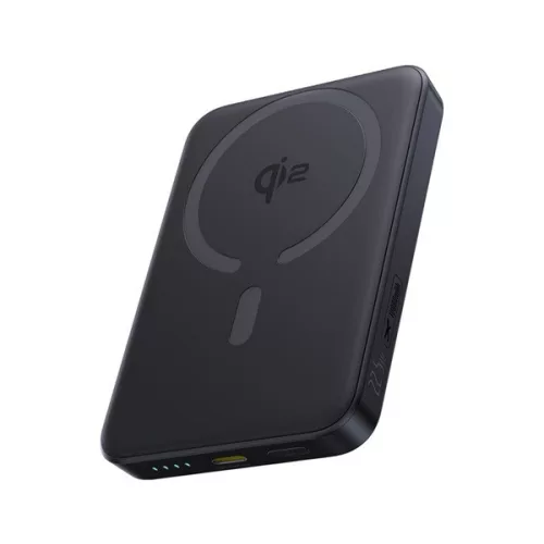 BASEUS ENERFILL FM12 vésztöltő Type-C+USB aljzat (10000mAh, 22.5W, PD gyorstöltő, mágneses, Qi2) FEKETE