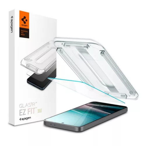 SPIGEN GLASS TR EZ FIT PRO HD képernyővédő üveg (2.5D, tokbarát, ultravékony, 0.2mm, 9H + segédkeret) ÁTLÁTSZÓ