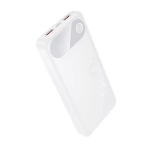 HOCO J154 vésztöltő 2 USB+Type-C aljzat (10000mAh, 22.5W, PD gyorstöltő, LED kijelző) FEHÉR