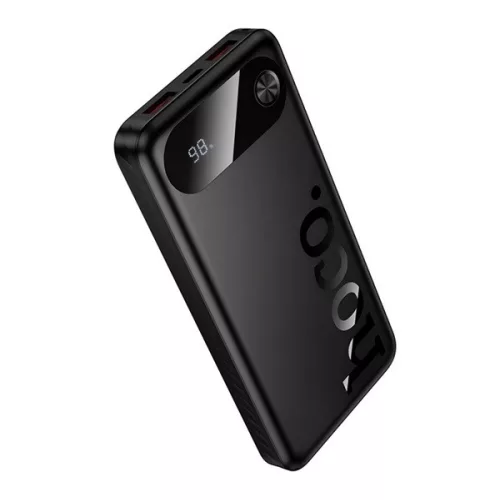 HOCO J154 vésztöltő 2 USB+Type-C aljzat (10000mAh, 22.5W, PD gyorstöltő, LED kijelző) FEKETE