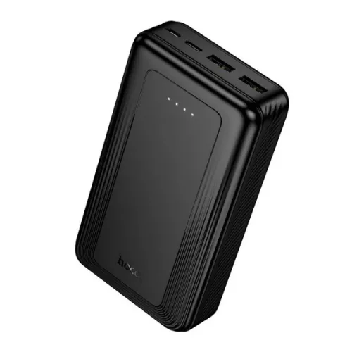 HOCO J165A vésztöltő 2 USB+Type-C aljzat (20000mAh, 2A, LED jelzés) FEKETE