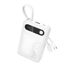   HOCO J171A vésztöltő 2 USB+Type-C aljzat (20000mAh, 22.5W, PD gyorstöltő + fix Type-C/lightning kábel) FEHÉR