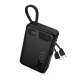 HOCO J171A vésztöltő 2 USB+Type-C aljzat (20000mAh, 22.5W, PD gyorstöltő + fix Type-C/lightning kábel) FEKETE