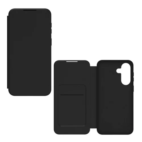 Designed for SAMSUNG tok álló (FLIP, oldalra nyíló, kártyazseb) FEKETE