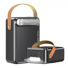   AWEI P102K vésztöltő 3 USB+2 Type-C aljzat (80000mAh, 22.5W, PD gyorstöltő, LED kijelző, LED lámpa) FEKETE
