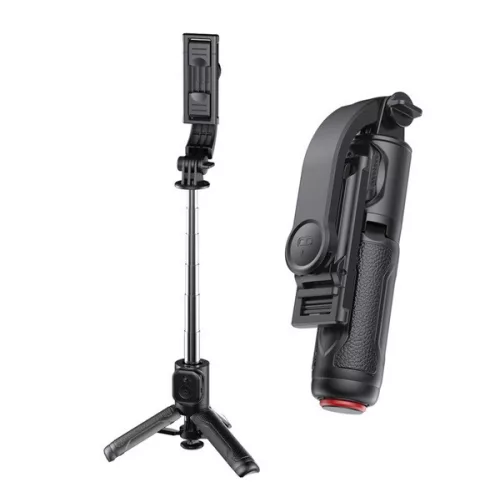XO SS39 szelfibot (univerzális, 360°, tripod állvány, állítható, bluetooth távkioldó, 70cm, 4,7-6.9" méret) FEKETE