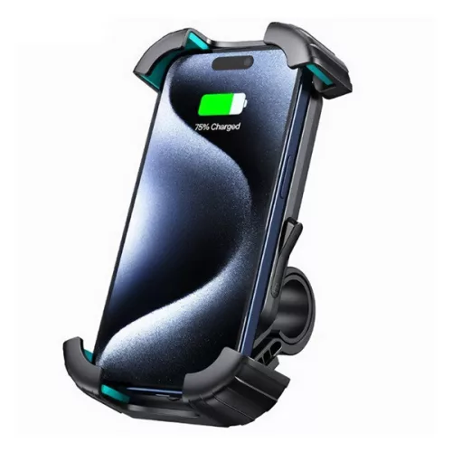 USAMS US-ZJ078 kerékpáros és motoros telefontartó (kormányra rögzíthető, 360°, 4.7-6.7" méret) FEKETE