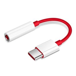   ONEPLUS audió adapter kábel (3.5mm jack aljzat - Type-C) PIROS