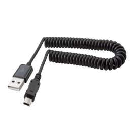 Adatkábel (USB - miniUSB, spirálkábel 38-100cm) FEKETE Adatkábel (USB - miniUSB, spirálkábel 38-100cm) FEKETE