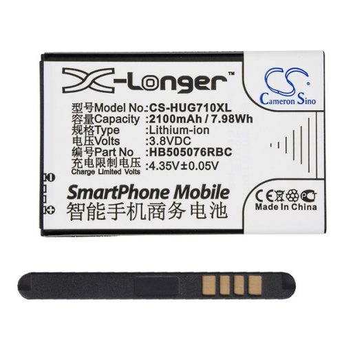 CAMERON SINO Li-Ion akku (3.8V/2100mAh, Huawei HB505076RBC kompatibilis) FEKETE