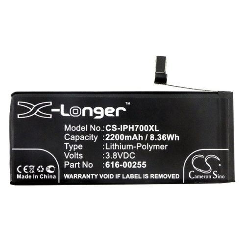 CAMERON SINO Li-Polymer akku (3.8V/2200mAh, Apple 616-00255 kompatibilis) FEKETE