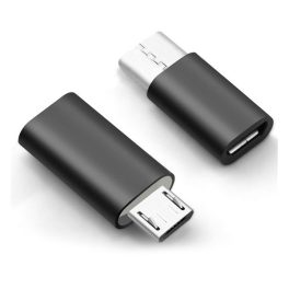 Adapter (microUSB aljzat - Type-C, adatátvitel és töltés) FEKETE   Adapter (microUSB aljzat - Type-C, adatátvitel és töltés) FEKETE