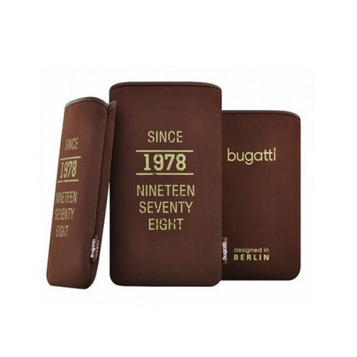 BUGATTI SLIMCASE tok álló (univerzális, POUCH SL méret) WOOD