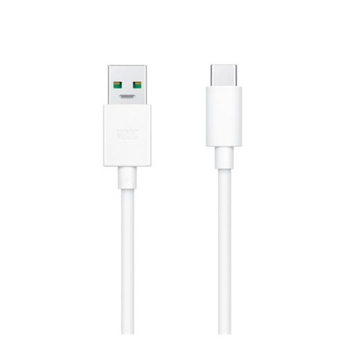 OPPO VOOC adatkábel (USB - Type-C, 65W, gyorstöltő, 100cm) FEHÉR