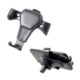   Autós tartó (szellőzőre, gravitációs, 360°, 4-6" méret) FEKETE