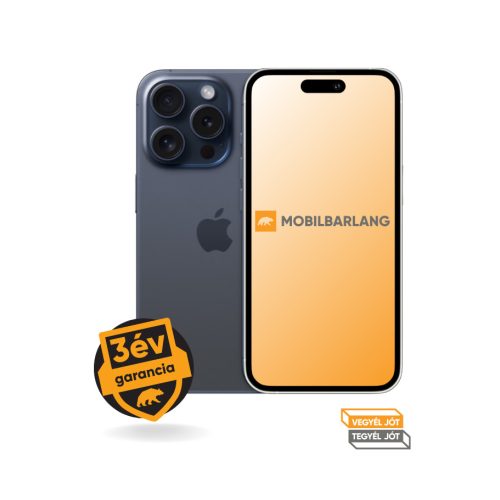 Apple iPhone 15 Pro 128GB tárhellyel újszerű állapotban, egyedülállóan hosszú 3 év garanciával!