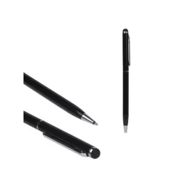   Érintő ceruza 2in1 (univerzális, toll érintőceruza, 13cm) FEKETE