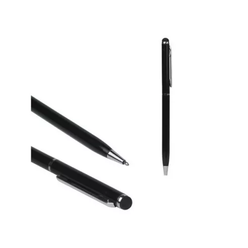 Érintő ceruza 2in1 (univerzális, toll érintőceruza, 13cm) FEKETE