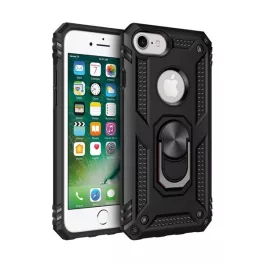   Defender szilikon telefonvédő (ütésállóság, tartógyűrű, mágneses, logó kivágás) FEKETE