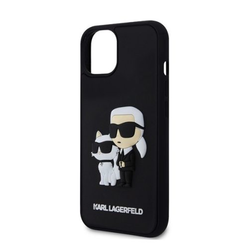 KARL LAGERFELD 3D RUBBER KARL AND CHOUPETTE szilikon telefonvédő (ütésállóság, légpárnás sarok, műanyag hátlap) FEKETE