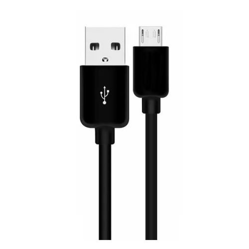 Adatkábel (USB - microUSB speciális, ultravékonyított fej, 90cm) FEKETE