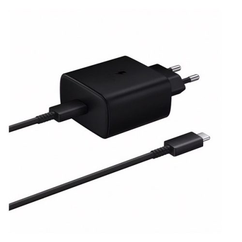 SAMSUNG hálózati töltő Type-C aljzat (45W, PD gyorstöltő + 100cm Type-C kábel) FEKETE