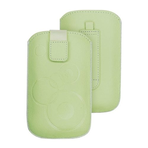 DEKOCASE tok álló (univerzális, kör, kihúzható tépőzár, övre fűzhető, 3.5" méret) MENTAZÖLD