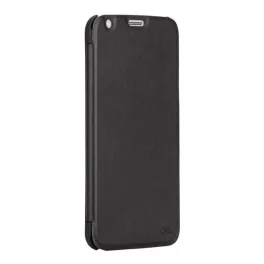   CASE-MATE műanyag telefonvédő (oldalra nyíló, bőr hatású FLIP) SLIM FOLIO - FEKETE