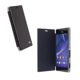   KRUSELL FLIPCover BODEN műanyag telefonvédő (átlátszó hátlap, oldalra nyíló bőr hatású FLIP) FEKETE