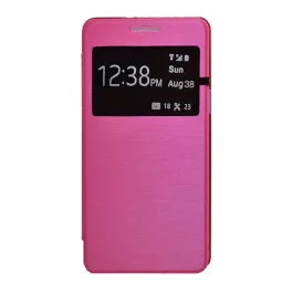   Tok álló, bőr hatású (FLIP, oldalra nyíló, ablakos, szálcsiszolt mintázat) MAGENTA