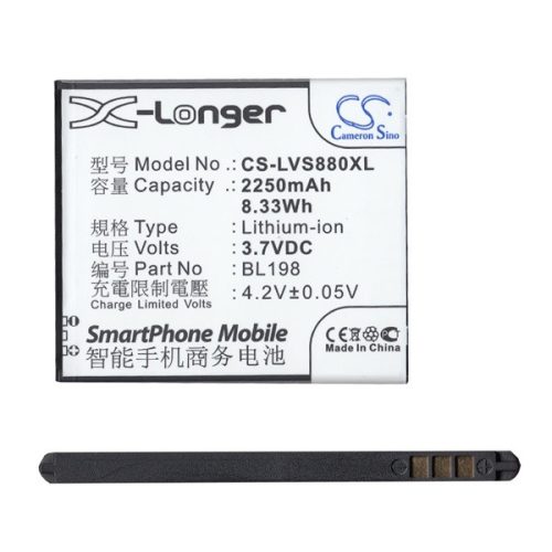 CAMERON SINO Li-Ion akku (3.7V/2000mAh, Lenovo BL198 kompatibilis) FEKETE