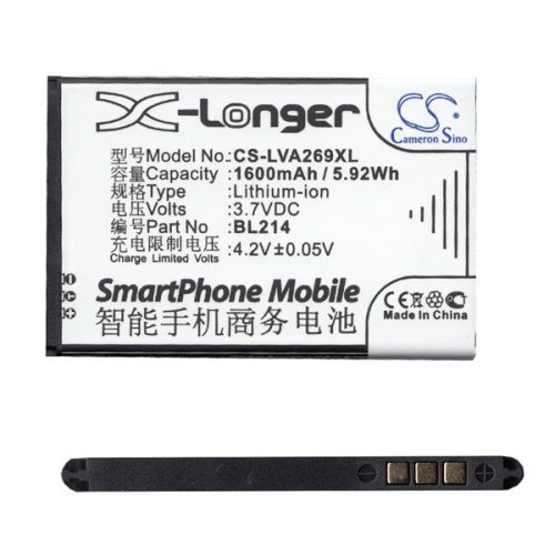 CAMERON SINO Li-Ion akku (3.7V/1600mAh, Lenovo BL203 kompatibilis) FEKETE