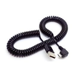 Adatkábel (microUSB, 300cm, spirálkábel) FEKETE Adatkábel (microUSB, 300cm, spirálkábel) FEKETE