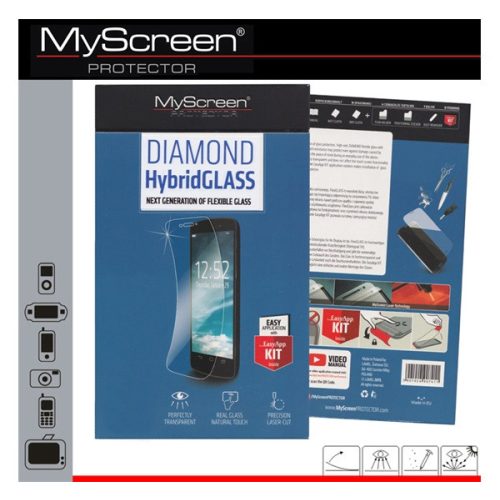 MYSCREEN HYBRIDGLASS hátlapvédő üveg (flexibilis, ütésállóság, 0.15mm, 8H) ÁTLÁTSZÓ