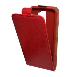 Tok álló, bőr hatású (FLIP, lefelé nyíló, szilikon tartó) PIROS   Tok álló, bőr hatású (FLIP, lefelé nyíló, szilikon tartó) PIROS
