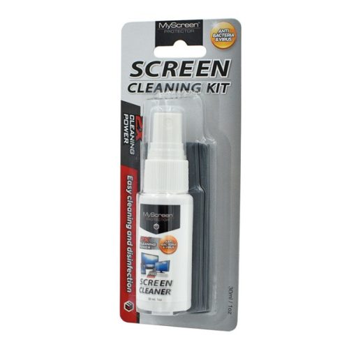 MYSCREEN kijelző tisztító spray mobil/tablet/LCD TV készülék (30ml, antisztatikus törlőkendő 13x18cm)